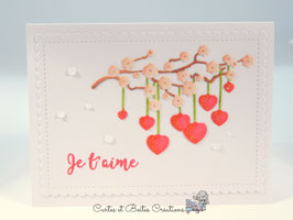 Carte de Voeux - Cerisier - Saint-Valentin (Blanc)