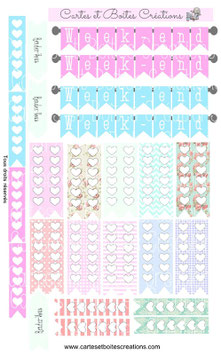 Planche d'autocollants pour Planner A5 -  Week-end et To do list