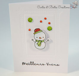 Lot de 3 Cartes de Voeux - Meilleurs Voeux Snowman Scarf
