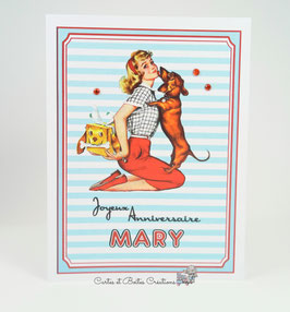 Carte de voeux Anniversaire personnalisable - Dachshund Kisses