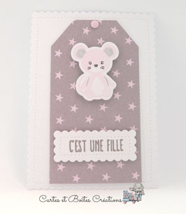 Faire-part naissance Petite Souris - C'est une fille