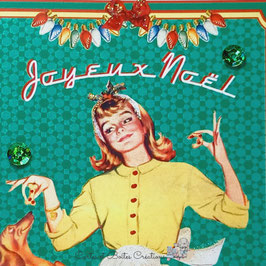 Carte de Voeux - Noël vintage sixties - Teckel et Cookies