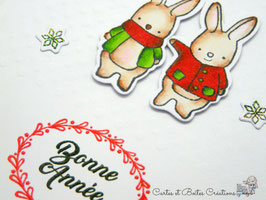 Carte de Voeux Bonne Année - Sweet Bunnies