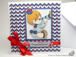 Carte félicitations naissance - Petit Marin