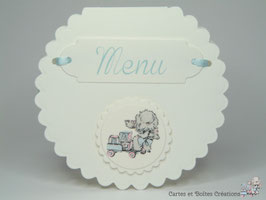 Menu naissance - Collection Petit Chien Vintage