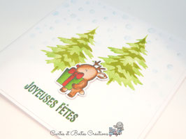 Carte de Voeux Joyeuses Fêtes - Neige et Sapins