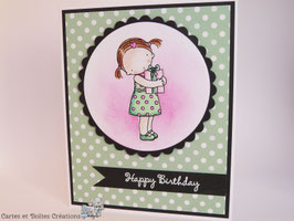 Carte de voeux anniversaire - Little Millie - Vert
