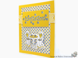 Invitation - Moderne Jaune et Bleu