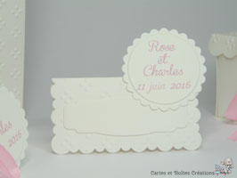 6 marque-places mariage - Collection Joséphine