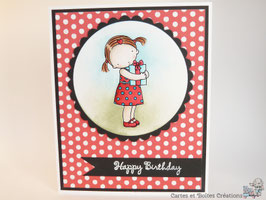 Carte de voeux anniversaire - Little Millie - Rouge