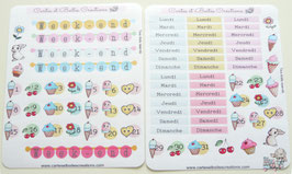 Kit Mensuel Autocollants "été" - Planner A5 ou Personal / A6