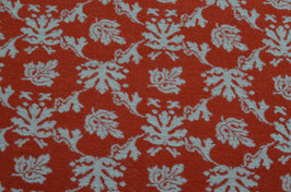 Hapilu Wollstrickstoff Blumen Orange/Weiß