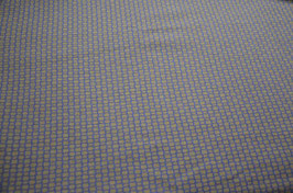 Hapilu Wollstrickstoff Kästchen Graubraun/Mitternachtsblau
