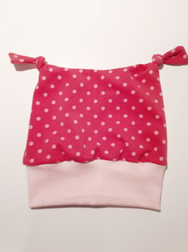 Knotenmütze "Pünktchen" pink