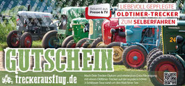 Schlösser-Tour Ticket "Trecker-Diplom" Erlebnisgutschein 2025- Oldtimer-Trecker zum Selbstfahren mit Schön-Wetter-Garantie