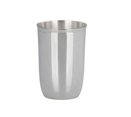 versilberter Becher, Höhe 10 cm, glatte Oberfläche