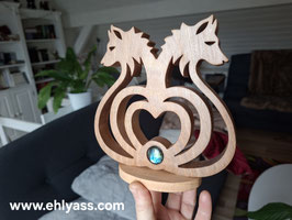 Sculpture Coeur de Loups symbole d'amour