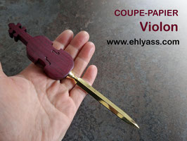Coupe-papier / ouvre-lettre Violon en bois et métal