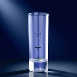 Stamperl hoch gefrostet 2cl, 4cl SAN  Eichung bei 2cl und 4cl