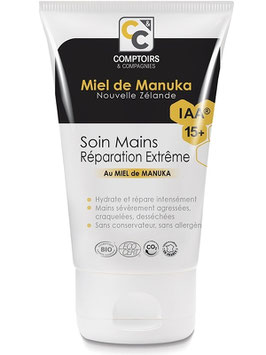 Soin mains réparation extrême certifié bio Ecocert au miel de manuka IAA15+  / Tube 50ml / Comptoirs et Compagnies