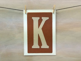 Postkarte mit Buchstabe "K"