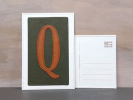 Postkarte mit Buchstabe "Q"