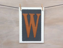 Postkarte mit Buchstabe "W"