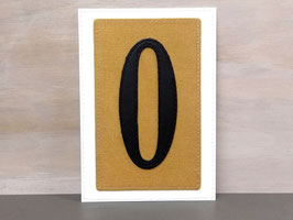 Postkarte mit Zahl "0"