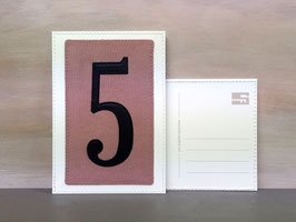 Postkarte mit Zahl "5"