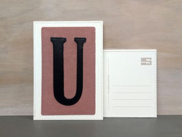 Postkarte mit Buchstabe "U"