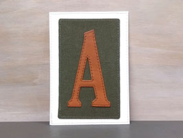 Postkarte mit Buchstabe "A"