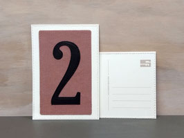 Postkarte mit Zahl "2"