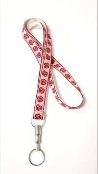 Schlüsselanhänger zum Umhängen Rosen offwhite