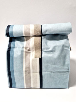 Lunchbag / Wetbag gross Streifen blau-grau-beige