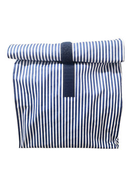 Lunchbag / Wetbag gross Streifen blau-weiss