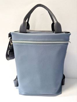 3in1 Bag Grösse L veganes Kunstleder - Puria taubenblau