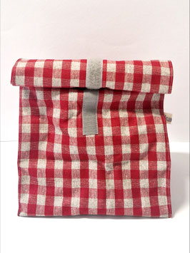 Lunchbag / Wetbag gross Karos rot-grau