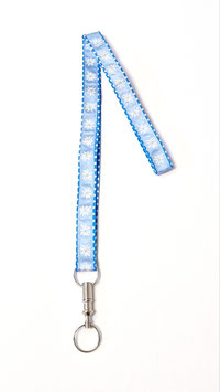 Schlüsselanhänger zum Umhängen Edelweiss h'blau-weiss