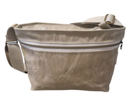 Tasche quer Waxed Canvas beige