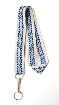 Schlüsselanhänger zum Umhängen Rhombus h'blau-blau-grau
