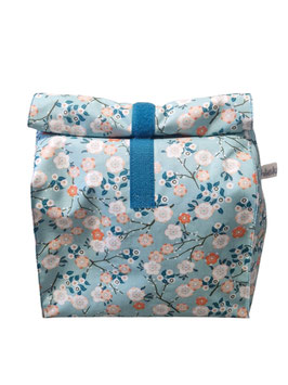 Lunchbag / Wetbag gross Kirschblüten h'blau