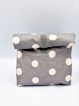 Lunchbag / Wetbag klein grau mit Punkten