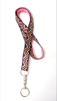 Schlüsselanhänger zum Umhängen Triangel rose-pink-grau-beige-braun