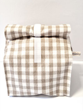 Lunchbag / Wetbag gross Karos beige-offwhite