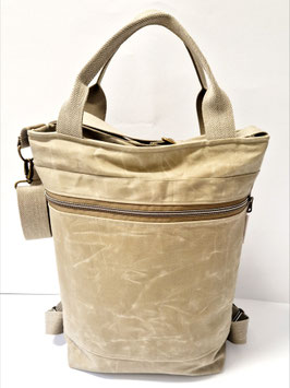 3in1 Bag Grösse L Waxed Canvas beige