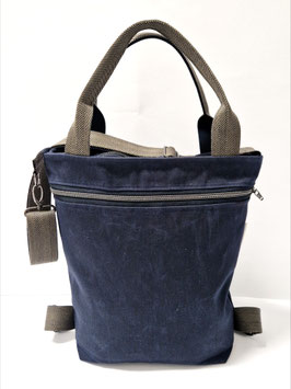 3in1 Bag Grösse M Waxed Canvas d'blau