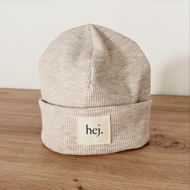 HIPSTERBEANIE "hej" SAND