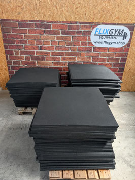 10er Paket - Premium 100 × 100 × 2 cm Fitness-Gummiplatte – Glatt, ohne Teilungsoptik