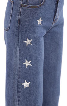 jeans marine con stelline strass