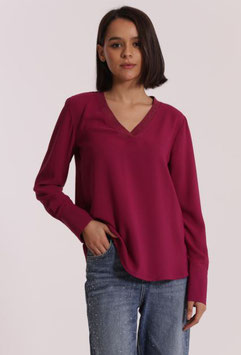 blusa con scollo a V con dettaglio lurex -216